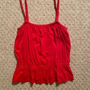 Aritzia Red Flowy Top